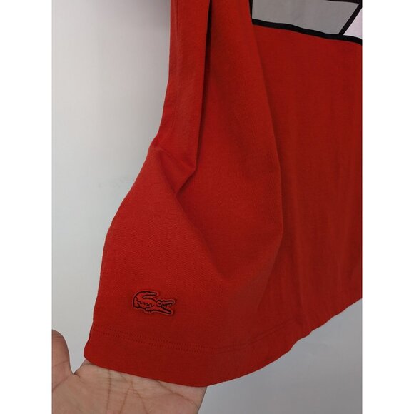 Lacoste T Shirt Men Size M Regular Fit Abstract Graphic Print Logo Streetwear - Picture 6 of 12